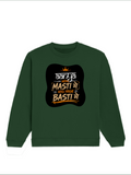 Oversized Sweatshirt | Relaxed Fit Unisex | 90% Cotton 10% Polyester 400 GSM | Pre-Shrunk Drop Shoulder | Unisex | Personalized | Typography | Self-reliance | Individualism | Everyday | Confident | Aag Lage Basti Mein - front - Bottle Green - mockup 1