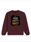 Oversized Sweatshirt | Relaxed Fit Unisex | 90% Cotton 10% Polyester 400 GSM | Pre-Shrunk Drop Shoulder | Unisex | Personalized | Typography | Self-reliance | Individualism | Everyday | Confident | Aag Lage Basti Mein - front - Maroon - mockup 1
