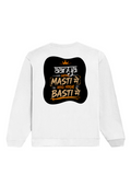 Oversized Sweatshirt | Relaxed Fit Unisex | 90% Cotton 10% Polyester 400 GSM | Pre-Shrunk Drop Shoulder | Unisex | Personalized | Typography | Self-reliance | Individualism | Everyday | Confident | Aag Lage Basti Mein - back - White - mockup 2
