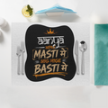 Placemat | Standard Dining | 100% Polyester | Durable, Fade-Proof, Soft | Unisex | Personalized | Typography | Self-reliance | Individualism | Everyday | Confident | Aag Lage Basti Mein - front - White - mockup 1
