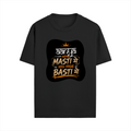 Male Standard Crew T-Shirt | Regular Fit | 100% Cotton (180 GSM) | Breathable, Durable | Men's | Personalized | Typography | Self-reliance | Individualism | Everyday | Confident | Aag Lage Basti Mein - front - Black - mockup 1