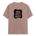 Male Classic Crew T-Shirt | Men's Regular Fit | 180 GSM Bio-Washed Cotton | Pre-Shrunk, Double-Stitched | Personalized | Typography | Self-reliance | Individualism | Everyday | Confident | Aag Lage Basti Mein - back - Mushroom - mockup 2