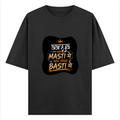 Oversized Classic T-Shirt | Unisex Relaxed Fit | 100% Super-Combed Cotton | Pre-Shrunk, Double-Stitched | Adults | Personalized | Typography | Self-reliance | Individualism | Everyday | Confident | Aag Lage Basti Mein - front - Black - mockup 1
