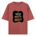 Oversized Classic T-Shirt | Unisex Relaxed Fit | 100% Super-Combed Cotton | Pre-Shrunk, Double-Stitched | Adults | Personalized | Typography | Self-reliance | Individualism | Everyday | Confident | Aag Lage Basti Mein - front - Coral - mockup 1
