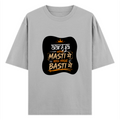 Oversized Classic T-Shirt | Unisex Relaxed Fit | 100% Super-Combed Cotton | Pre-Shrunk, Double-Stitched | Adults | Personalized | Typography | Self-reliance | Individualism | Everyday | Confident | Aag Lage Basti Mein - front - Grey Melange - mockup 1