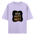 Oversized Classic T-Shirt | Unisex Relaxed Fit | 100% Super-Combed Cotton | Pre-Shrunk, Double-Stitched | Adults | Personalized | Typography | Self-reliance | Individualism | Everyday | Confident | Aag Lage Basti Mein - front - Lavender - mockup 1