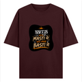 Oversized Classic T-Shirt | Unisex Relaxed Fit | 100% Super-Combed Cotton | Pre-Shrunk, Double-Stitched | Adults | Personalized | Typography | Self-reliance | Individualism | Everyday | Confident | Aag Lage Basti Mein - front - Maroon - mockup 1