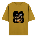 Oversized Classic T-Shirt | Unisex Relaxed Fit | 100% Super-Combed Cotton | Pre-Shrunk, Double-Stitched | Adults | Personalized | Typography | Self-reliance | Individualism | Everyday | Confident | Aag Lage Basti Mein - front - Mustard Yellow - mockup 1