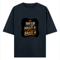 Oversized Classic T-Shirt | Unisex Relaxed Fit | 100% Super-Combed Cotton | Pre-Shrunk, Double-Stitched | Adults | Personalized | Typography | Self-reliance | Individualism | Everyday | Confident | Aag Lage Basti Mein - front - Navy Blue - mockup 1
