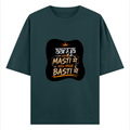 Oversized Classic T-Shirt | Unisex Relaxed Fit | 100% Super-Combed Cotton | Pre-Shrunk, Double-Stitched | Adults | Personalized | Typography | Self-reliance | Individualism | Everyday | Confident | Aag Lage Basti Mein - front - Petrol Blue - mockup 1