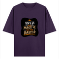 Oversized Classic T-Shirt | Unisex Relaxed Fit | 100% Super-Combed Cotton | Pre-Shrunk, Double-Stitched | Adults | Personalized | Typography | Self-reliance | Individualism | Everyday | Confident | Aag Lage Basti Mein - front - Purple - mockup 1