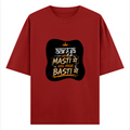 Oversized Classic T-Shirt | Unisex Relaxed Fit | 100% Super-Combed Cotton | Pre-Shrunk, Double-Stitched | Adults | Personalized | Typography | Self-reliance | Individualism | Everyday | Confident | Aag Lage Basti Mein - front - Red - mockup 1