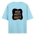 Oversized Classic T-Shirt | Unisex Relaxed Fit | 100% Super-Combed Cotton | Pre-Shrunk, Double-Stitched | Adults | Personalized | Typography | Self-reliance | Individualism | Everyday | Confident | Aag Lage Basti Mein - back - Baby Blue - mockup 2