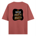 Oversized Classic T-Shirt | Unisex Relaxed Fit | 100% Super-Combed Cotton | Pre-Shrunk, Double-Stitched | Adults | Personalized | Typography | Self-reliance | Individualism | Everyday | Confident | Aag Lage Basti Mein - back - Coral - mockup 2