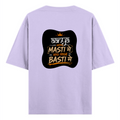 Oversized Classic T-Shirt | Unisex Relaxed Fit | 100% Super-Combed Cotton | Pre-Shrunk, Double-Stitched | Adults | Personalized | Typography | Self-reliance | Individualism | Everyday | Confident | Aag Lage Basti Mein - back - Lavender - mockup 2
