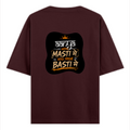 Oversized Classic T-Shirt | Unisex Relaxed Fit | 100% Super-Combed Cotton | Pre-Shrunk, Double-Stitched | Adults | Personalized | Typography | Self-reliance | Individualism | Everyday | Confident | Aag Lage Basti Mein - back - Maroon - mockup 2