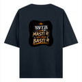 Oversized Classic T-Shirt | Unisex Relaxed Fit | 100% Super-Combed Cotton | Pre-Shrunk, Double-Stitched | Adults | Personalized | Typography | Self-reliance | Individualism | Everyday | Confident | Aag Lage Basti Mein - back - Navy Blue - mockup 2