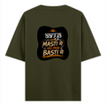 Oversized Classic T-Shirt | Unisex Relaxed Fit | 100% Super-Combed Cotton | Pre-Shrunk, Double-Stitched | Adults | Personalized | Typography | Self-reliance | Individualism | Everyday | Confident | Aag Lage Basti Mein - back - Olive Green - mockup 2