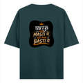 Oversized Classic T-Shirt | Unisex Relaxed Fit | 100% Super-Combed Cotton | Pre-Shrunk, Double-Stitched | Adults | Personalized | Typography | Self-reliance | Individualism | Everyday | Confident | Aag Lage Basti Mein - back - Petrol Blue - mockup 2