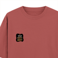 Oversized Classic T-Shirt | Unisex Relaxed Fit | 100% Super-Combed Cotton | Pre-Shrunk, Double-Stitched | Adults | Personalized | Typography | Self-reliance | Individualism | Everyday | Confident | Aag Lage Basti Mein - left pocket - Coral - mockup 3