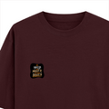 Oversized Classic T-Shirt | Unisex Relaxed Fit | 100% Super-Combed Cotton | Pre-Shrunk, Double-Stitched | Adults | Personalized | Typography | Self-reliance | Individualism | Everyday | Confident | Aag Lage Basti Mein - left pocket - Maroon - mockup 3