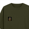 Oversized Classic T-Shirt | Unisex Relaxed Fit | 100% Super-Combed Cotton | Pre-Shrunk, Double-Stitched | Adults | Personalized | Typography | Self-reliance | Individualism | Everyday | Confident | Aag Lage Basti Mein - left pocket - Olive Green - mockup 3