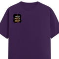 Female Classic Crew T-Shirt | Regular Fit | 180 GSM Bio-Washed Cotton Blend | Pre-Shrunk, Double-Stitched | Women | Personalized | Typography | Self-reliance | Individualism | Everyday | Confident | Aag Lage Basti Mein - right pocket - Purple - mockup 4