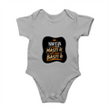Baby Romper | 0-12 Months | 180 GSM Bio-Washed Cotton | Double-Stitched, Pre-Shrunk | Unisex | Personalized | Typography | Self-reliance | Individualism | Everyday | Confident | Aag Lage Basti Mein - front - Grey Melange - mockup 1