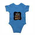 Baby Romper | 0-12 Months | 180 GSM Bio-Washed Cotton | Double-Stitched, Pre-Shrunk | Unisex | Personalized | Typography | Self-reliance | Individualism | Everyday | Confident | Aag Lage Basti Mein - back - Orchid Blue - mockup 2