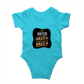 Baby Romper | 0-12 Months | 180 GSM Bio-Washed Cotton | Double-Stitched, Pre-Shrunk | Unisex | Personalized | Typography | Self-reliance | Individualism | Everyday | Confident | Aag Lage Basti Mein - back - SkyBlue - mockup 2
