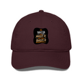 Classic Baseball Cap | Universal Fit | Drill Cotton | Sun Protection, Breathable | Unisex Adult | Personalized | Typography | Self-reliance | Individualism | Everyday | Confident | Aag Lage Basti Mein - front - Maroon - mockup 1