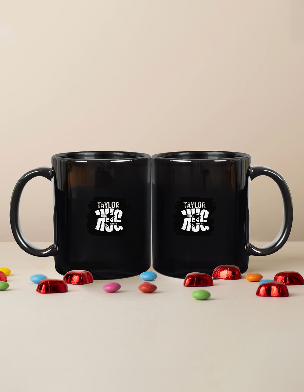 Black Coffee Mug | 11 oz | Ceramic | Fade-Proof | Unisex Adult | Personalized | Typography | Comfort | Hugs | Everyday | Comforting | Needs A Big Hug - front - mockup 1