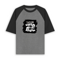Unisex Oversized Raglan T-Shirt | Relaxed Fit | 180 GSM Bio-Washed Cotton | Two-Tone Design | Soft Comfort | Personalized | Typography | Comfort | Hugs | Everyday | Comforting | Needs A Big Hug - front - mockup 1