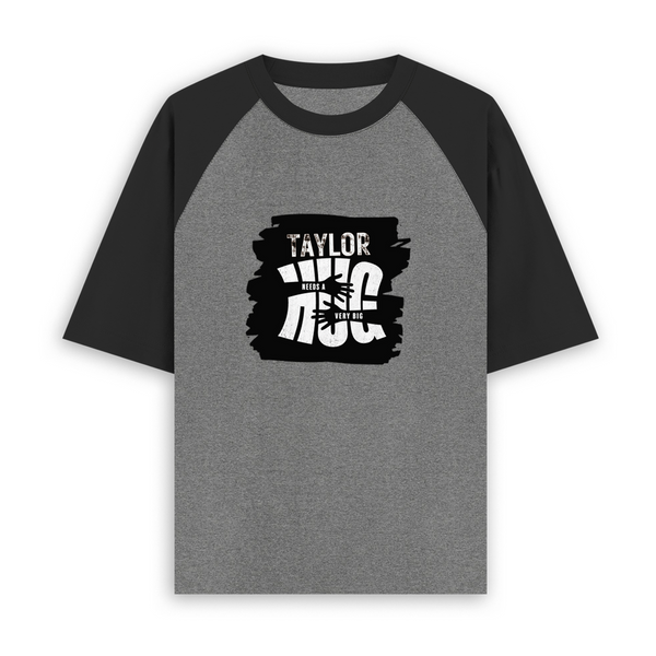 Unisex Oversized Raglan T-Shirt | Relaxed Fit | 180 GSM Bio-Washed Cotton | Two-Tone Design | Soft Comfort | Personalized | Typography | Comfort | Hugs | Everyday | Comforting | Needs A Big Hug