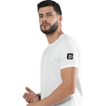 Male Classic Crew T-Shirt | Men's Regular Fit | 180 GSM Bio-Washed Cotton | Pre-Shrunk, Double-Stitched | Personalized | Typography | Comfort | Hugs | Everyday | Comforting | Needs A Big Hug - left sleeve - White - mockup 5