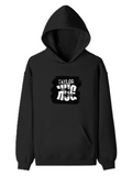 Pullover Hoodie | Unisex Regular Fit | Cotton Blend Tri-Layer | All-Season Comfort, Ribbed Cuffs | Adults | Personalized | Typography | Comfort | Hugs | Everyday | Comforting | Needs A Big Hug - front - Black - mockup 1