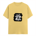 Female Classic Crew T-Shirt | Regular Fit | 180 GSM Bio-Washed Cotton Blend | Pre-Shrunk, Double-Stitched | Women | Personalized | Typography | Comfort | Hugs | Everyday | Comforting | Needs A Big Hug - front - Yellow - mockup 1