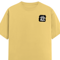 Female Classic Crew T-Shirt | Regular Fit | 180 GSM Bio-Washed Cotton Blend | Pre-Shrunk, Double-Stitched | Women | Personalized | Typography | Comfort | Hugs | Everyday | Comforting | Needs A Big Hug - left pocket - Yellow - mockup 3