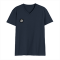 Men's V-Neck T-Shirt | Regular Fit | 180 GSM Bio-Washed Cotton | Durable Double-Stitched Seams | Everyday Wear | Personalized | Typography | Comfort | Hugs | Everyday | Comforting | Needs A Big Hug - right pocket - Navy Blue - mockup 4