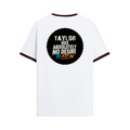 Ringer T-Shirt | Unisex Fit | 100% Cotton | Bio-Washed, Pre-Shrunk, Rib Neck | Adults | Personalized | Typography | Self-identity | Non-conformity | Everyday | Confident | Never Fit In - back - Maroon off white - mockup 2