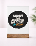 Acrylic Photo Frame with Stand | 5x7 Inch | Acrylic & Wood | UV Printed Tabletop Display | Universal | Personalized | Typography | Self-identity | Non-conformity | Everyday | Confident | Never Fit In - front_1 - mockup 2