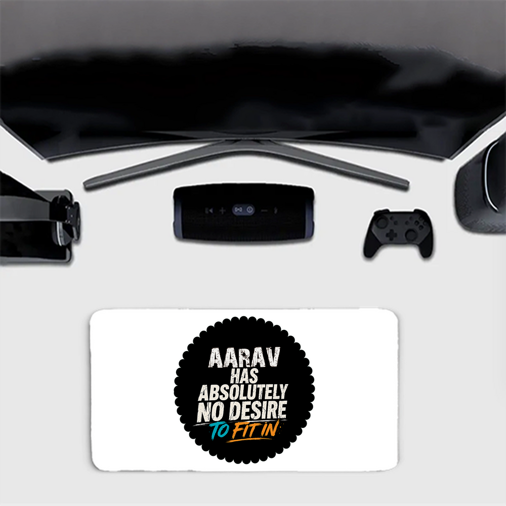 Gaming Pad | Extended Sizes 60x30cm & 80x33cm | 3mm Thick Skid-Proof Base | Smooth Control & Fade-Proof | Unisex | Personalized | Typography | Self-identity | Non-conformity | Everyday | Confident | Never Fit In - front_80x33cm - mockup 1