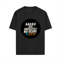 Male Standard Crew T-Shirt | Regular Fit | 100% Cotton (180 GSM) | Breathable, Durable | Men's | Personalized | Typography | Self-identity | Non-conformity | Everyday | Confident | Never Fit In - front - Black - mockup 1