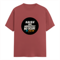Male Classic Crew T-Shirt | Men's Regular Fit | 180 GSM Bio-Washed Cotton | Pre-Shrunk, Double-Stitched | Personalized | Typography | Self-identity | Non-conformity | Everyday | Confident | Never Fit In - front - Coral - mockup 1
