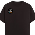 Male Classic Crew T-Shirt | Men's Regular Fit | 180 GSM Bio-Washed Cotton | Pre-Shrunk, Double-Stitched | Personalized | Typography | Self-identity | Non-conformity | Everyday | Confident | Never Fit In - right pocket - Coffee Brown - mockup 4
