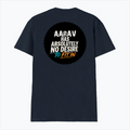 Men's V-Neck T-Shirt | Regular Fit | 180 GSM Bio-Washed Cotton | Durable Double-Stitched Seams | Everyday Wear | Personalized | Typography | Self-identity | Non-conformity | Everyday | Confident | Never Fit In - back - Navy Blue - mockup 2