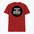 Men's V-Neck T-Shirt | Regular Fit | 180 GSM Bio-Washed Cotton | Durable Double-Stitched Seams | Everyday Wear | Personalized | Typography | Self-identity | Non-conformity | Everyday | Confident | Never Fit In - back - Red - mockup 2