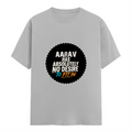 Female Classic Crew T-Shirt | Regular Fit | 180 GSM Bio-Washed Cotton Blend | Pre-Shrunk, Double-Stitched | Women | Personalized | Typography | Self-identity | Non-conformity | Everyday | Confident | Never Fit In - front - Grey Melange - mockup 1