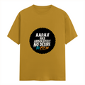 Female Classic Crew T-Shirt | Regular Fit | 180 GSM Bio-Washed Cotton Blend | Pre-Shrunk, Double-Stitched | Women | Personalized | Typography | Self-identity | Non-conformity | Everyday | Confident | Never Fit In - front - Mustard Yellow - mockup 1