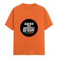 Female Classic Crew T-Shirt | Regular Fit | 180 GSM Bio-Washed Cotton Blend | Pre-Shrunk, Double-Stitched | Women | Personalized | Typography | Self-identity | Non-conformity | Everyday | Confident | Never Fit In - front - Orange - mockup 1